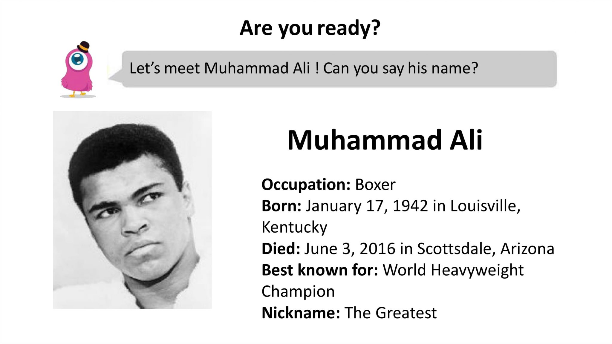 English for KidsPeople in HistoryMuhammad Ali 25Hoon兒童線上英文