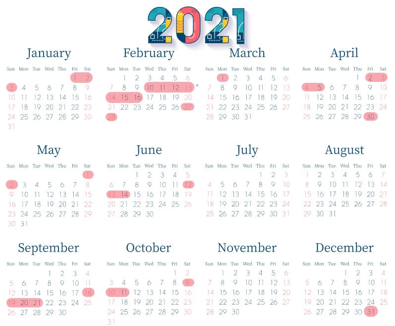 2021日曆